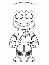 Marshmello Chibi Marshmallow Mister Miscellaneous Coloringonly Peely sketch template
