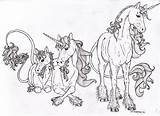 Unicorn Family Lineart Deviantart sketch template