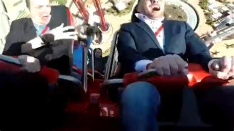 man gets hit in the face by a bird on a roller coaster metro video