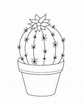Cactus Coloring Pages Cacti Potted Wonder sketch template