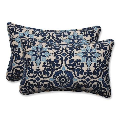 pillow perfect outdoor indoor woodblock prism blue rectangular throw pillow set