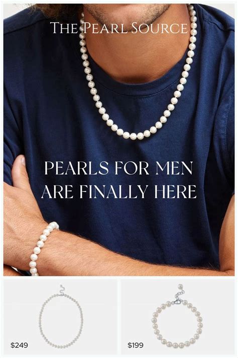 Pearls For Men Mens Pearl Necklace Silver Chain For Men Tiffany And