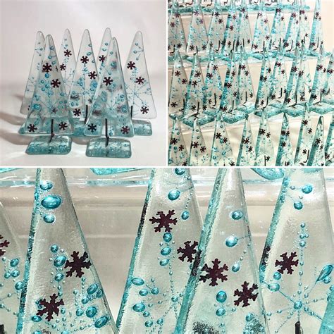 Snowflake Trees Fused Glass Art Glass Art Fused Glass