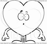 Surprised Mascot Suit Heart Card Clipart Cartoon Thoman Cory Outlined Coloring Vector 2021 sketch template
