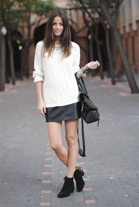 How To Style Black Mini Leather Skirts The Fashion Tag Blog