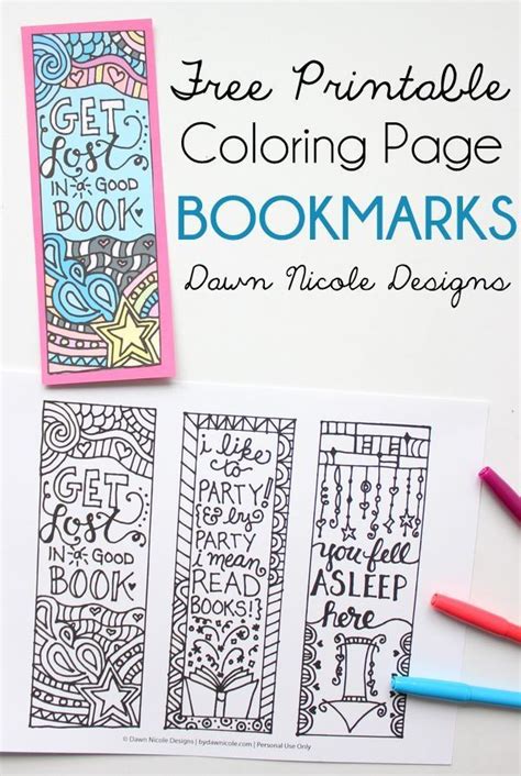 printable coloring page bookmarks  printable bookmarks