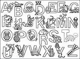 Alphabet Coloring Pages Animal Printable Color Getcolorings sketch template