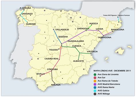 map  ave high speed lines  spain httpturismoytrencomwp