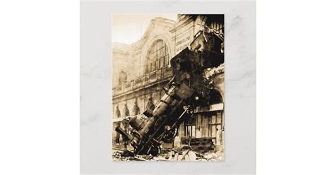 train wreck  montparnasse  october  postcard zazzle