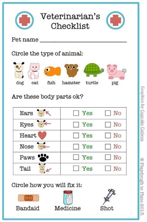 veterinarian printable checklist  littlest pet shop party ideas