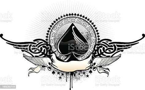 ace of spades symbol decorated stock illustration download image now