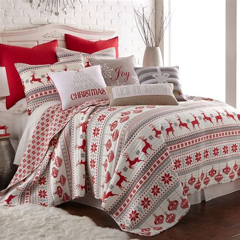 levtex sleigh bells quilt collection christmas bedding christmas