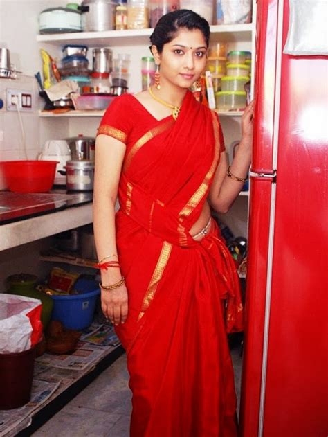indian desi house wife liya sree hot boobies sexy side view in hot red
