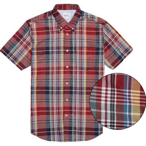 Mens Big Size Ben Sherman Large Madras Check Button Down Collar Cotton