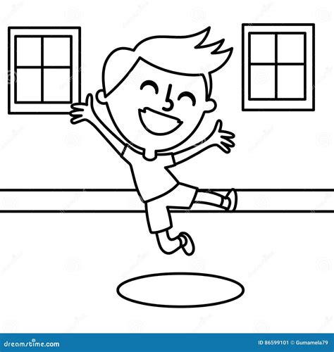 happy boy coloring page stock illustration illustration  answer