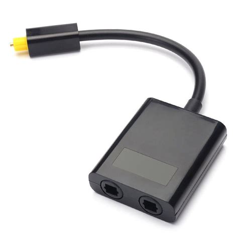 optical digital audio cable splitter adapter   spdif toslink     hub black walmart