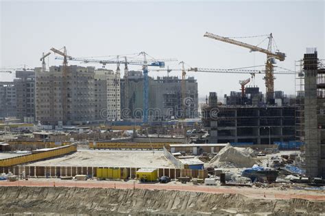 uae dubai construction project   mall   emirates  sheikh zayed road stock images