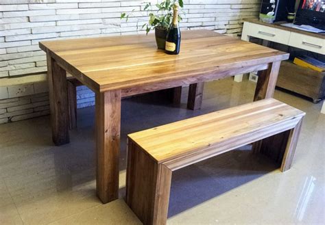 chunky  seater dining table   seater  benches closed ends