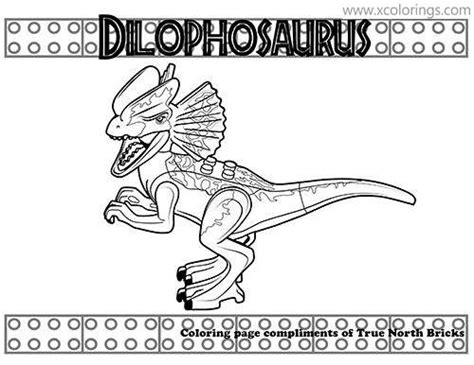 lego jurassic world coloring pages dilophosaurus xcoloringscom