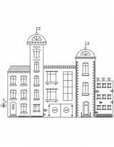 Hospital Coloring Building Pages Supercoloring Printable Buildings Drawing Categories School sketch template