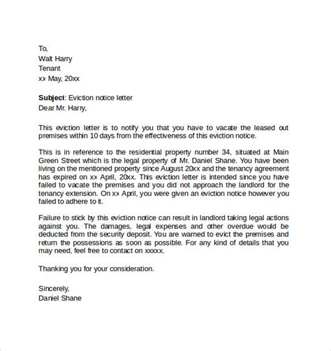 eviction warning letter sherleneclair