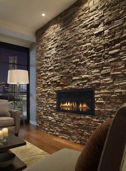ideas wall light fireplace stacked stones   stone wall living room stone walls