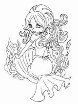 Mermaid Coloring Pages Cute Girl Pinup Jadedragonne Deviantart Christmas Kids Anime Print Chibi Color Printable Mermaids Pretty Sheets Shell Adults sketch template
