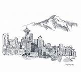 Seattle Sketch Skyline Paintingvalley Sketches sketch template
