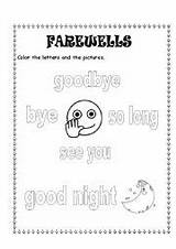 Farewells Worksheet Farewell Worksheets Learn Children Color sketch template