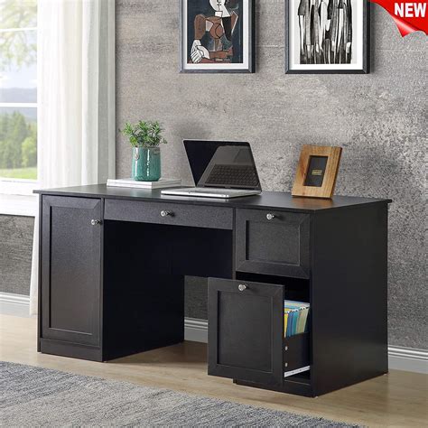 home office computer desk   drawers  pullout keyboard tray