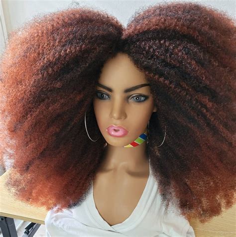 Super Full Afro Kinky Wig Handmade Natural 4c Hair Afro Kinky Etsy