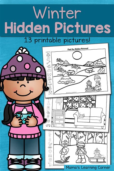 winter hidden picture worksheets mamas learning corner