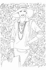 Coloring Vogue Book Fashion Adult Pages Colouring Sheets Books Color Printable Vintage First Adults Illustration Dresses Unveiled Drawn Designs Line sketch template