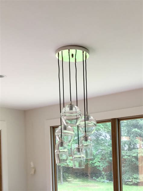 buy hand crafted clear banded globe cluster multi port pendant chandelier   order