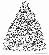Tree Christmas Coloring Pages Candy Cane Detailed Printable Print sketch template