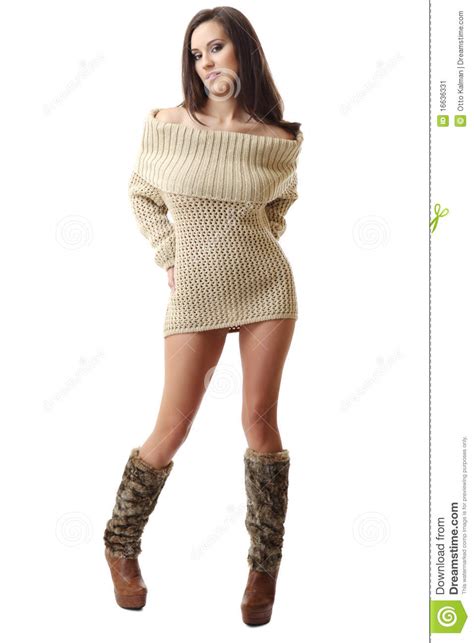 Brunette Woman Posing In Sexy Clothes Stock Image Image