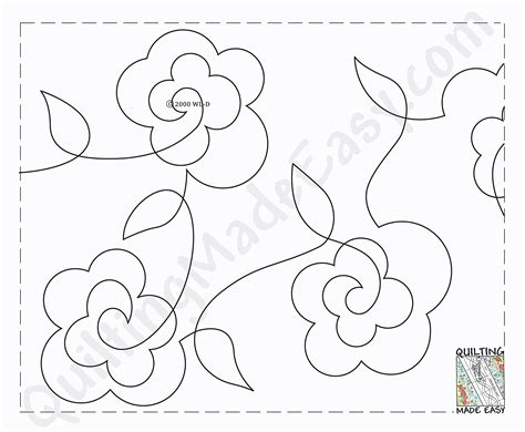 stipples  easy pattern  roses  motion quilt designs