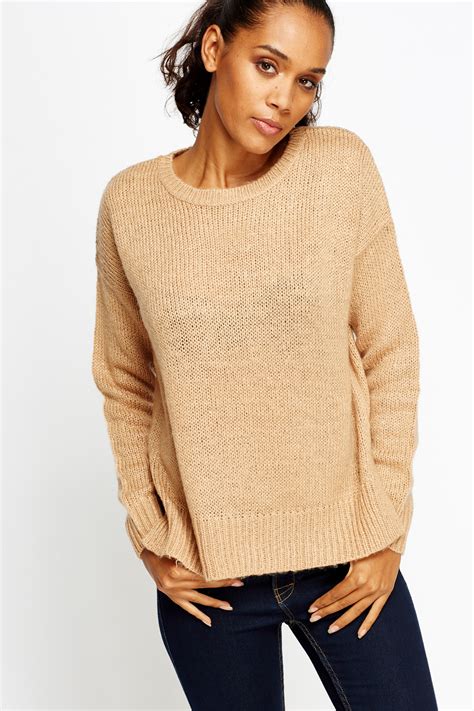 light brown knitted jumper