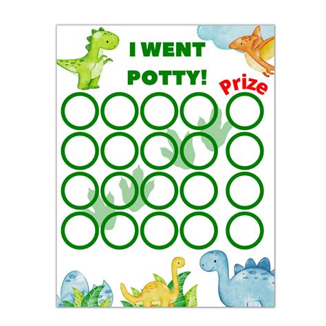 dinosaur potty chart printable  printable templates