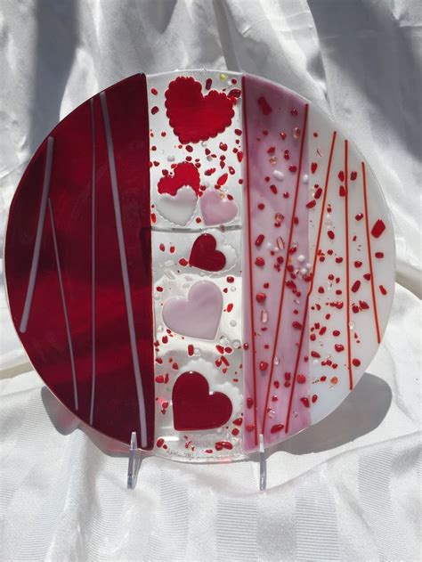 Work By Annie Dotzauer Be My Valentine 12 Platter Fused Glass