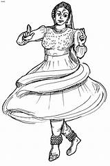 India Dance Kathak Indian Folk Classical Dances Coloring Gif Colouring Pages North Indusladies Inde sketch template