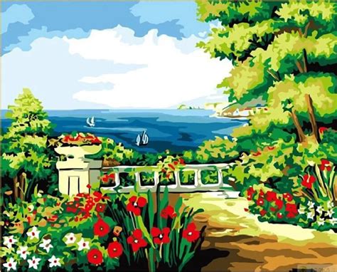 Gambar Lukisan Taman Bunga Terbaru