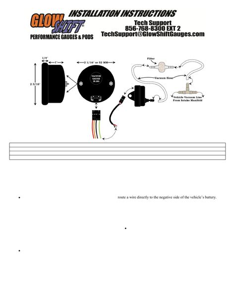 glowshift digital series vacuum gauge user manual  pages   vacuum pressure gauge