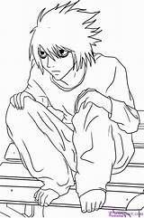 Coloring Lawliet Step Dragoart sketch template