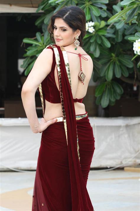 Zarine Khan Hot Photos In Red Saree At Indian Wedding