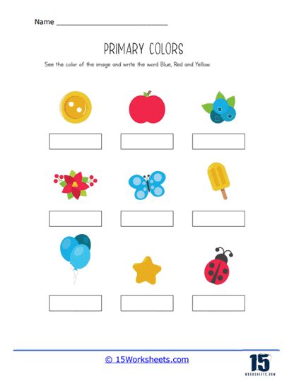 primary colors worksheets  worksheetscom