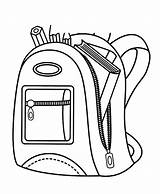 Backpack Coloring Pages Pencil School Book Contain Color sketch template