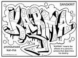 Graffiti Coloring Pages Letters Printable Adult Name Word Drawing Karma Inspirational Kids Cool Words Swear Adults Sheets Bubble Letter Book sketch template