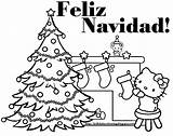 Coloring Spanish Number Color Printable Pages Navidad Kitty Hello Feliz Numbers Christmas sketch template