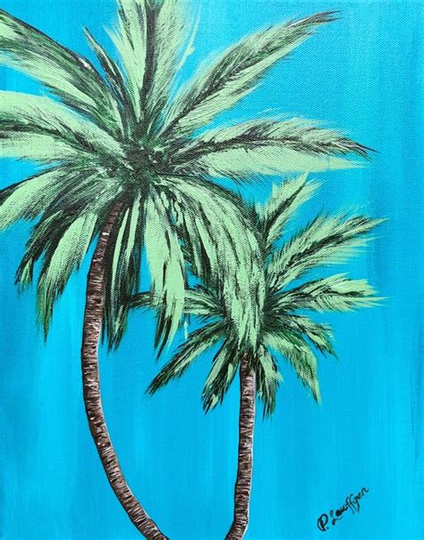 palm tree painting beach art tropical wall art beach etsy palm